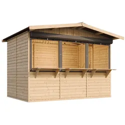 MARKTBUDE Holz M150AZ Holz Gartenhaus, Marktbude Holz - 263 x 336 cm / 6 m2