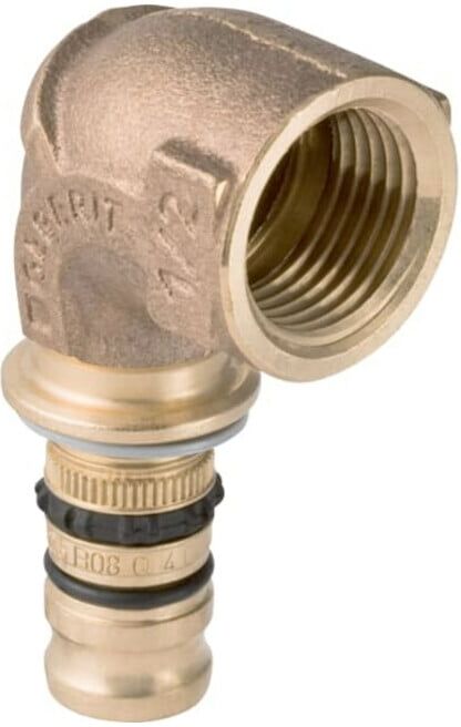 Geberit Coude de transition Mepla d= 63mm x Rp 2, 90°, avec femelle, laiton rouge (607256005)