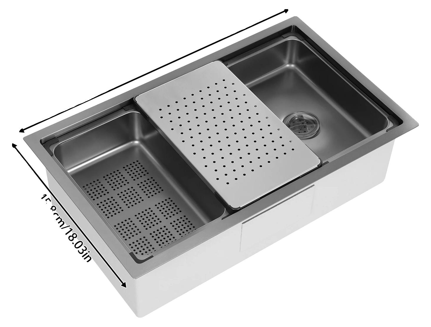Küchenspüle, 304 Edelstahl, effizientes Design, Silber