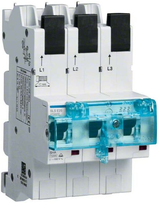 Hager SLS-Schalter 25A,3polig,E-Charak. HTS325E)
