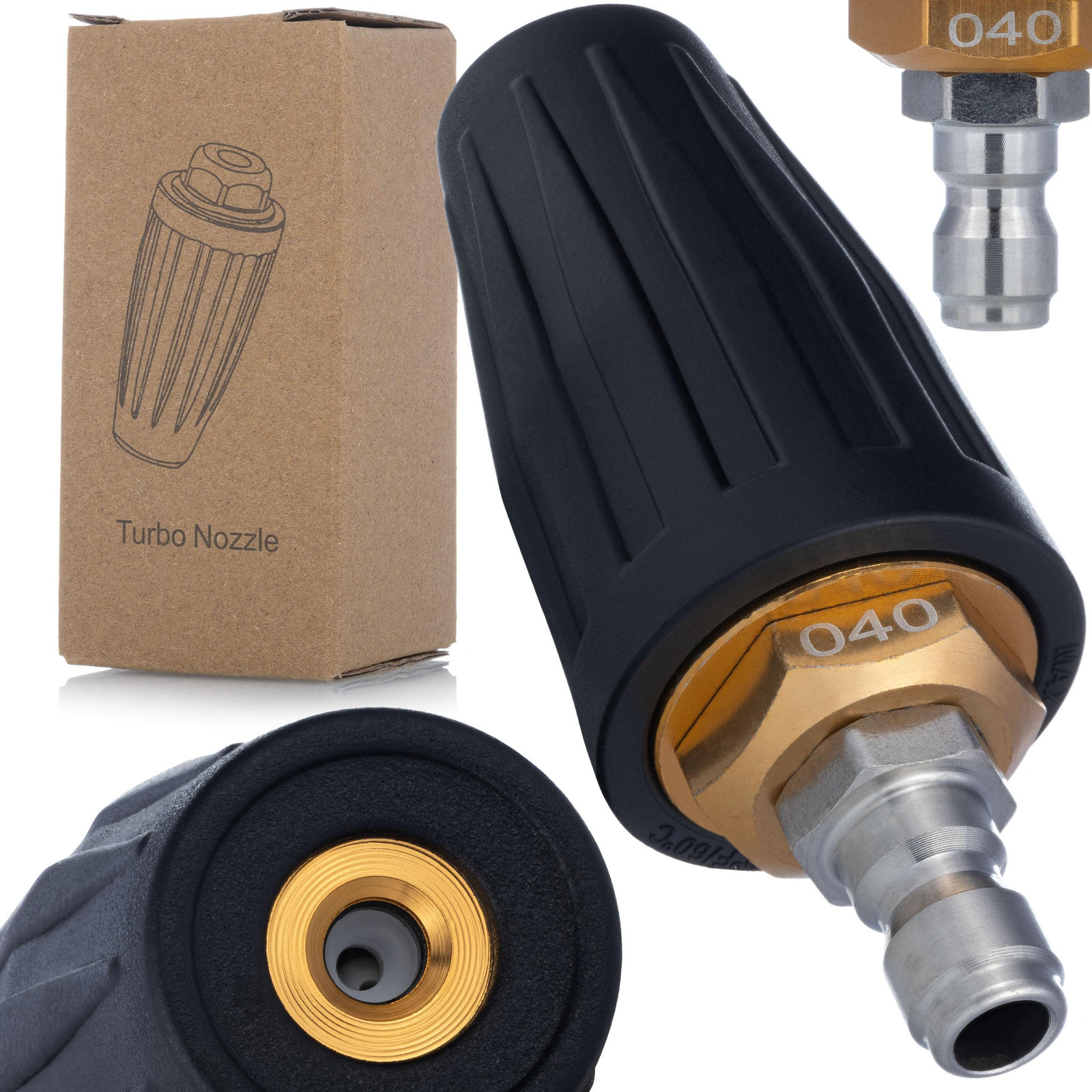 ROSFIX Spuitmond Rotatie Turbo met Ceramische Inzet en Messing, 1/4" G, 150 bar, Compatibel met Lavor Vertigo 26 Hogedrukreiniger