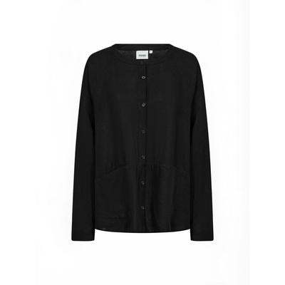 Blusentop WASABI CONCEPT "Wasabi Concept Shirt WA-CORINNA", Damen, Gr. 38, 9999 schwarz, Obermaterial: 55% Leinen, 45% Viskose, Blusen Blusentop