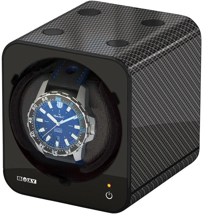 Uhrenbeweger BOXY "Fancy Brick, 309407", schwarz, Uhrenbeweger, DamenB:11,2cm H:13cm T:9,8cm, Uhrendreher, für alle Automatikuhren geeignet, Geschenkidee, B:11,2cm H:13cm T:9,8cm