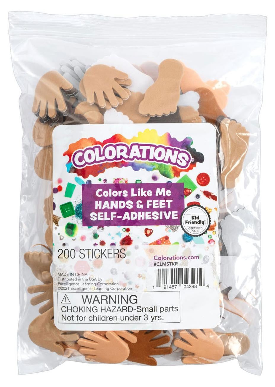 Colorations Foamstickers handen en voeten knutselset, 200 stuks
