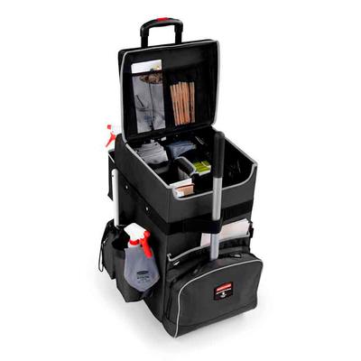 Rubbermaid Quick Cart L | Kompakter robuster wendiger Reinigungstrolley | HxBxT 63,5x36,3x42cm | Anthrazit von PROREGAL
