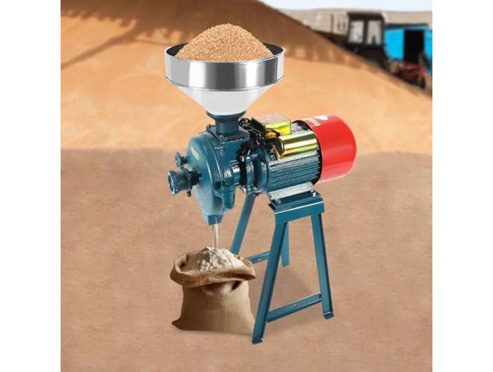 2200W 220V Getreidemühle Edelstahl Getreidemühle Elektrisch Mühle Nussmühle mit Trichter, Kommerzielle elektrische Mühle (grün, 2200, Watt)