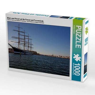 CALVENDO Puzzle Blick vom Priwall auf die Passat und Travemünde 1000 Teile Puzzle quer | 1000 Teile Lege-Größe 64 × 48 cm Foto-Puzzle für glückliche