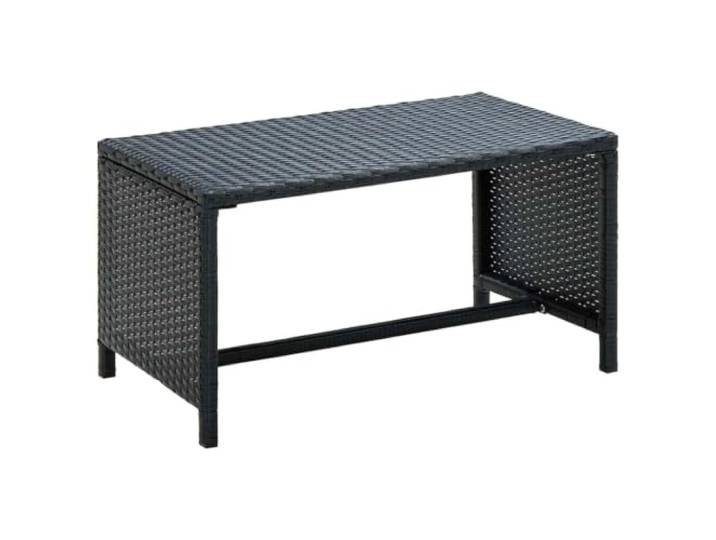 Makastle Wohnzimmertisch Couchtisch Schwarz 70x40x38 cm Poly Rattan