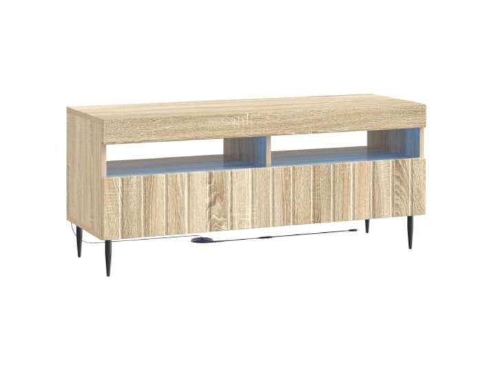 TV-Schrank mit LED, Sonoma-Eiche, modernes Design Technisches Holz, Sonoma-Eiche, flexible LEDs, wendbare Tür, platzsparendes Design