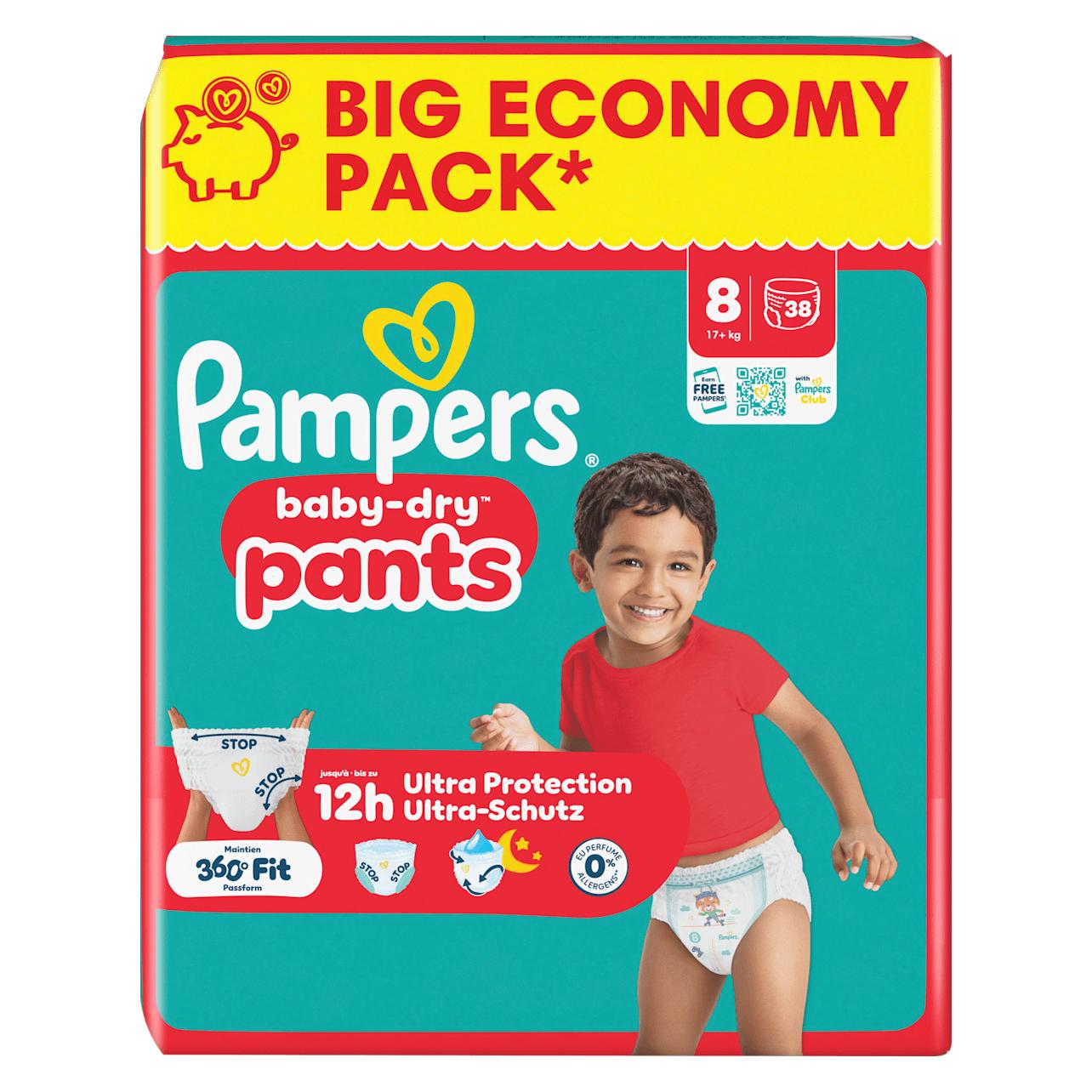 Pampers Baby Dry Pants Gr.8 Extra Large 17+kg Big Windeln Eco Pack 38 Stück (Gr. 8, 38 Stk.) (8006530204057)