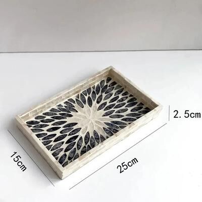 Inspire Select Handmade Colorful Shell Decorative Tray Rectangular Vanity Organizer & Jewelry Storage Board 2