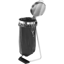 Hailo ProfiLine MSS Design XXXL, Müllsackständer, 120 ltr, Abfalleimer, Silber