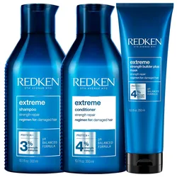 850ml Redken extreme Small Trio (Shampoo 300ml + Conditioner 300ml + Mask 250ml)