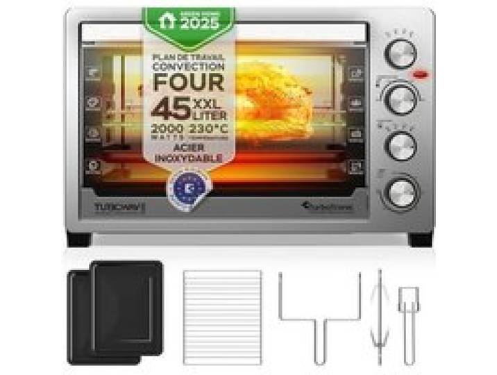 Four électrique - TURBOTRONIC - EVS45 - 45 L - Chaleur tournante - Rôtisserie 2000W