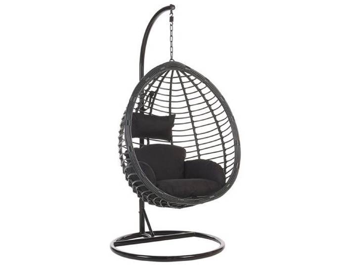 Beliani - Fauteuil suspendu en rotin noir avec support TOLLO
