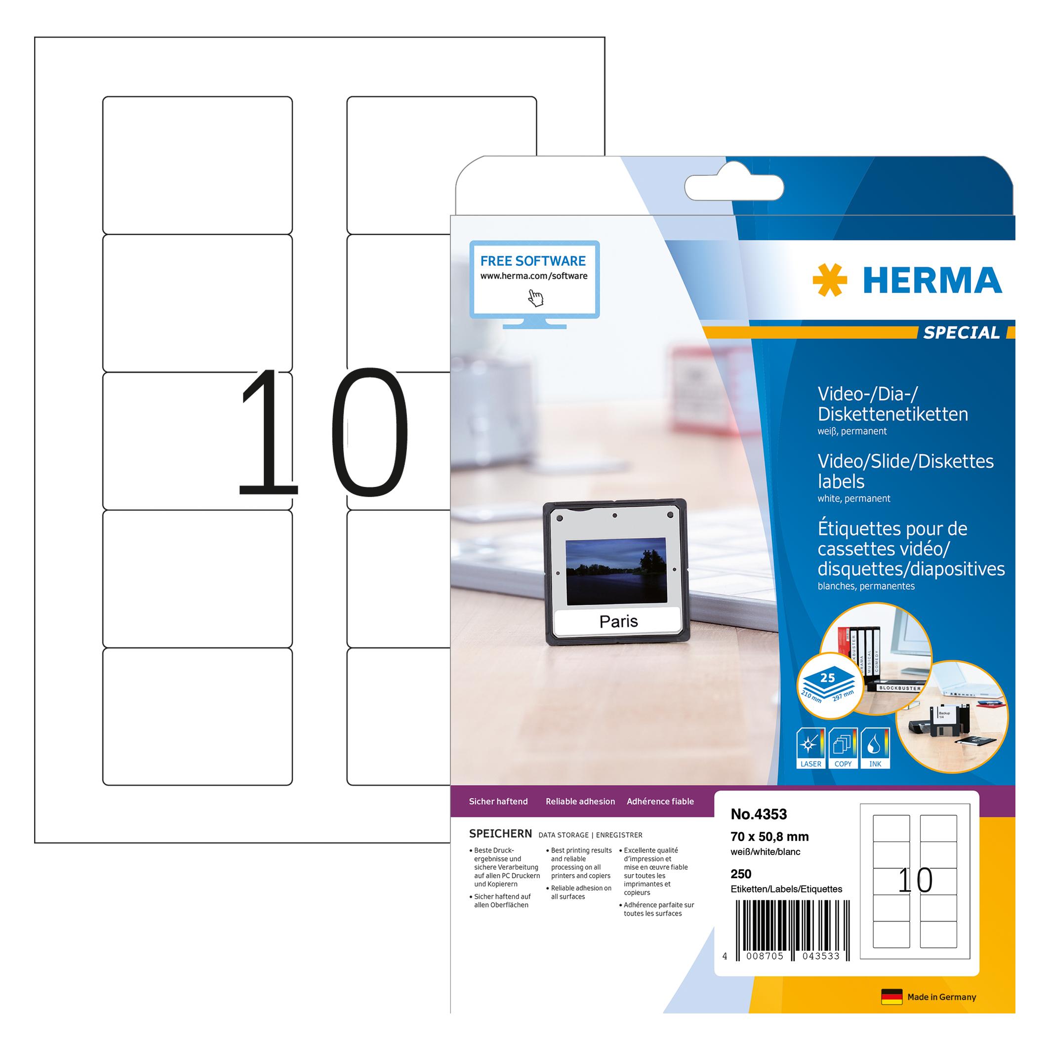 Herma ZIP-Disketten Etiketten A4 (4353)