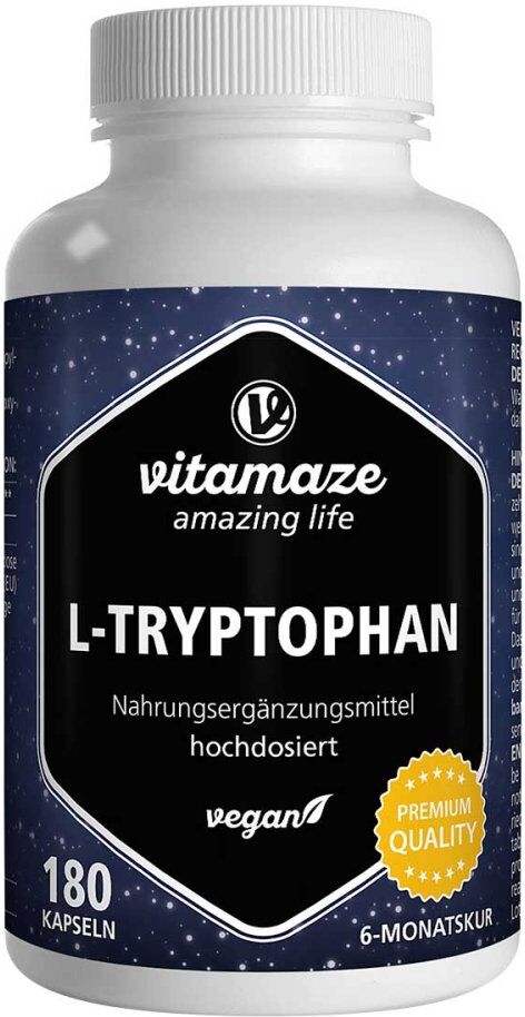 Vitamaze L-Tryptophan 500 mg hochdosiert vegan Kapseln 180stk