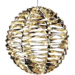WellHome - Dekorative Weihnachtskugel in leuchtendem Gold mit 60 warmweißen LED-Lichtern Ø25cm
