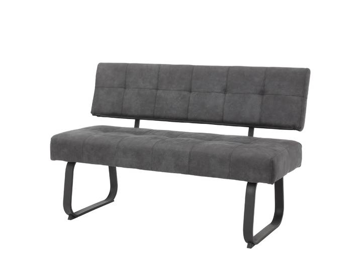 Polsterbank Onlay 140 x 90 x 64cm Grau/Grau