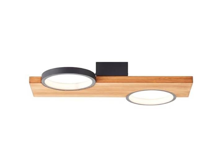 Brilliant Lampe Cheesy LED Deckenleuchte 40x25cm matt schwarz/holz braun 14 W LED integriert