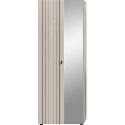 Garderobenschrank HOME AFFAIRE "TATIO, Höhe 192 cm, Rillenoptik, Spiegeltür", beige (kashmir nachbildung), B:70cm H:192cm T:37cm, FSC-zertifizierter Holzwerkstoff, Schränke, Garderobenschrank, Garderobenschrank, Flurschrank, Dielenschrank