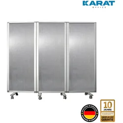 Karat office Doppelseitige Trennwand   3-teilig   Semi-Transparent