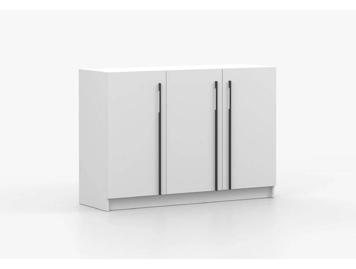 Kommode ROSA 3D 134 cm Weiß Weiß Schwarz