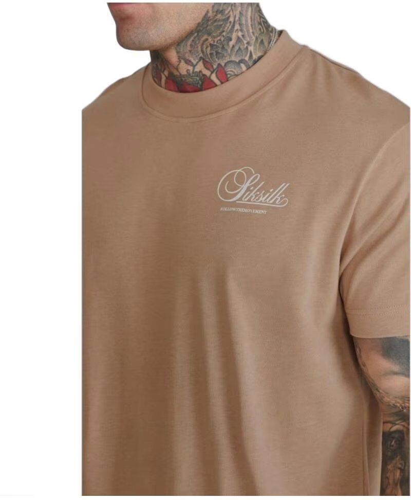 Camiseta Siksilk Oversize Graphic Beige M Hombre