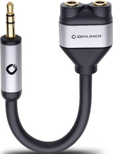 Oehlbach 60021 i-Connect J-AD Klinke Audio Y-Adapter [1x Klinkenstecker 3.5mm - 2x Klinkenbuchse 3.5 mm] Schwarz