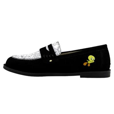 Loafer DOGO "Moriso Loafer Tweety Damen Halbschuhe", Damen, Gr. 39, Normalschaft, schwarz, Lederimitat, Schuhe Loafer, Handgefertigt