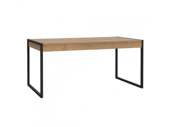 Table de repas - MODE - Effet chêne - Piètement métal noir mat - Contemporain - Design