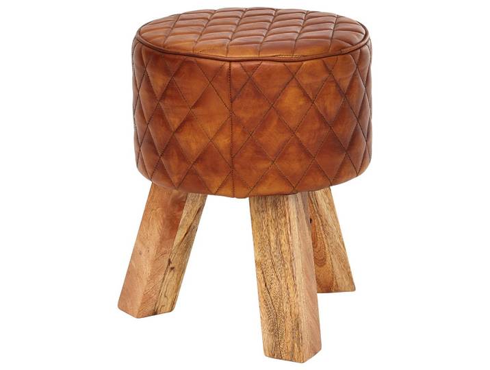 Hocker Braun Ziegenleder