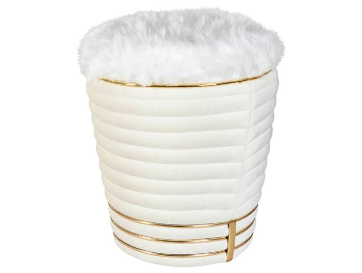 Kayoom Hocker, Gold, Beige, 50 cm, Wohnzimmer, Hocker, Sitzhocker