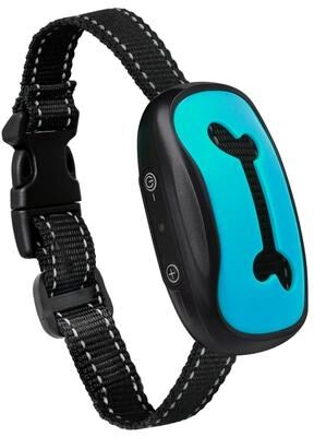 Uplift Essentials Anti Bark Training Collar Smart Ultrasonic & Vibration Behavior Correction bone Blue