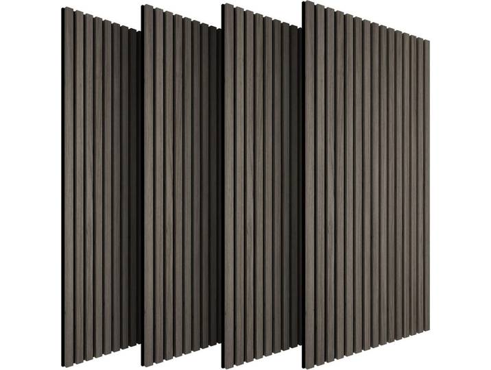 tectake Akustikpaneele 4er Set Sonic Wall, je 60 x 120 x 2, 1 cm, Größe flexibel anpassbar, Eiche grau, Silbereichenfarben, Grau, Holz, 60x2.1x120 cm, Tapeten & Wandverkleidungen, Akustikpaneele