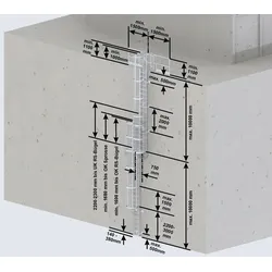 Euroline Steigleiter Edelstahl SH 15,12m PG1