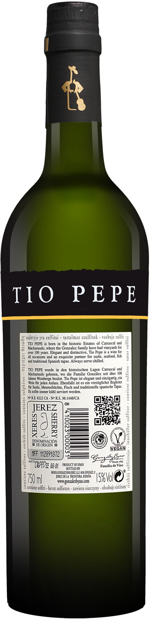 González Byass »Tío Pepe« Fino 15% Vol. Sherry Trocken aus Spanien