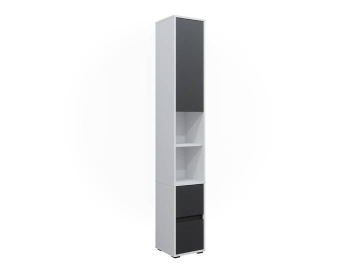 Armoire à linge Maltin 30.2x189cm avec une porte et deux tiroirs Blanc Vicco 41486