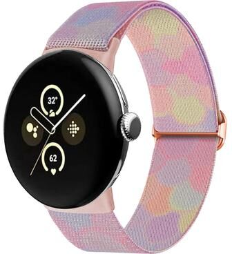 Everyday Crate Google Pixel Watch 4 3 2 1 Braided Nylon Watch Band Adjustable Colorful Replacement Strap symphony Bubbles