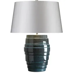Elstead Lighting, Tischlampe, Neptune Tischleuchte E27 Blaue Glasur Silber, Made in UK (E27)