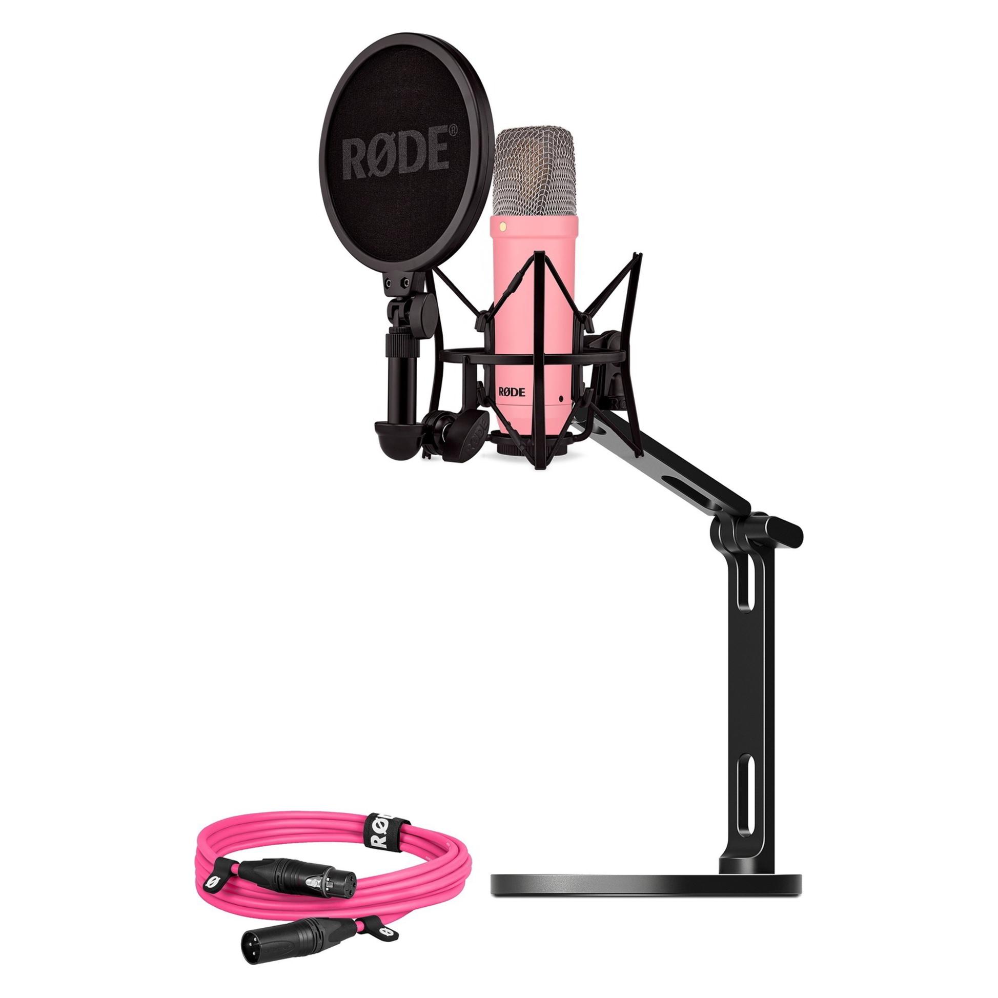 RØDE NT1 Signature +XLR-Kabel+Desktop Studio Arm (pink, Bundle) (BUROINT1PK)