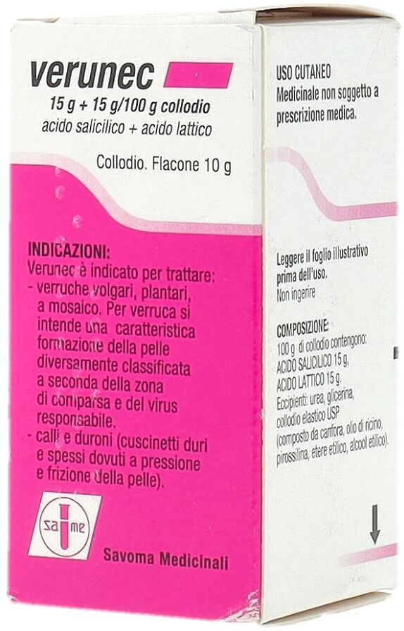 SAVOMA MEDICINALI SpA Verunec Collodio 15 g + 15 g/100 g, 10 g