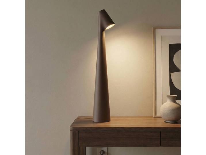 Vibia Designer Tischlampe Africa, dimmbar, braun / rost, für Wohn- / Esszimmer, Aluminium, Design
