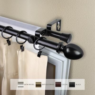 InStyleDesign Ivo Adjustable Double Curtain Rod 13/16 inch dia.