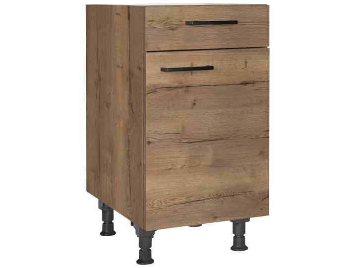 Schubkastenunterschrank, Eiche Dunkel, 45x87x56 cm, Metall, 1 Schublade, Modern, Nobilia