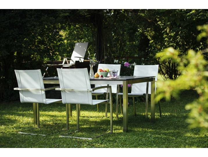Diamond Garden San Marino Tischgestell Edelstahl Eckig