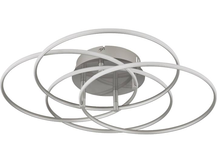 Plafonnier LED\, anneaux mobiles\, argent\, D 51\,5 cm