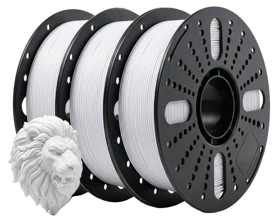 PETG-3WT 3D-printerfilament met koolstofvezel, wit, 1,75 mm