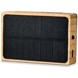 Mikamax Solar Bamboo Speaker, Bluetooth Lautsprecher, Braun