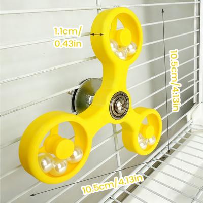 Rare Purchases Rotating Bird Toys For Parrots, Interactive Parrot Toy For Bird Cage, Mental Stimulation & Entertainment, Parrot Cage yellow